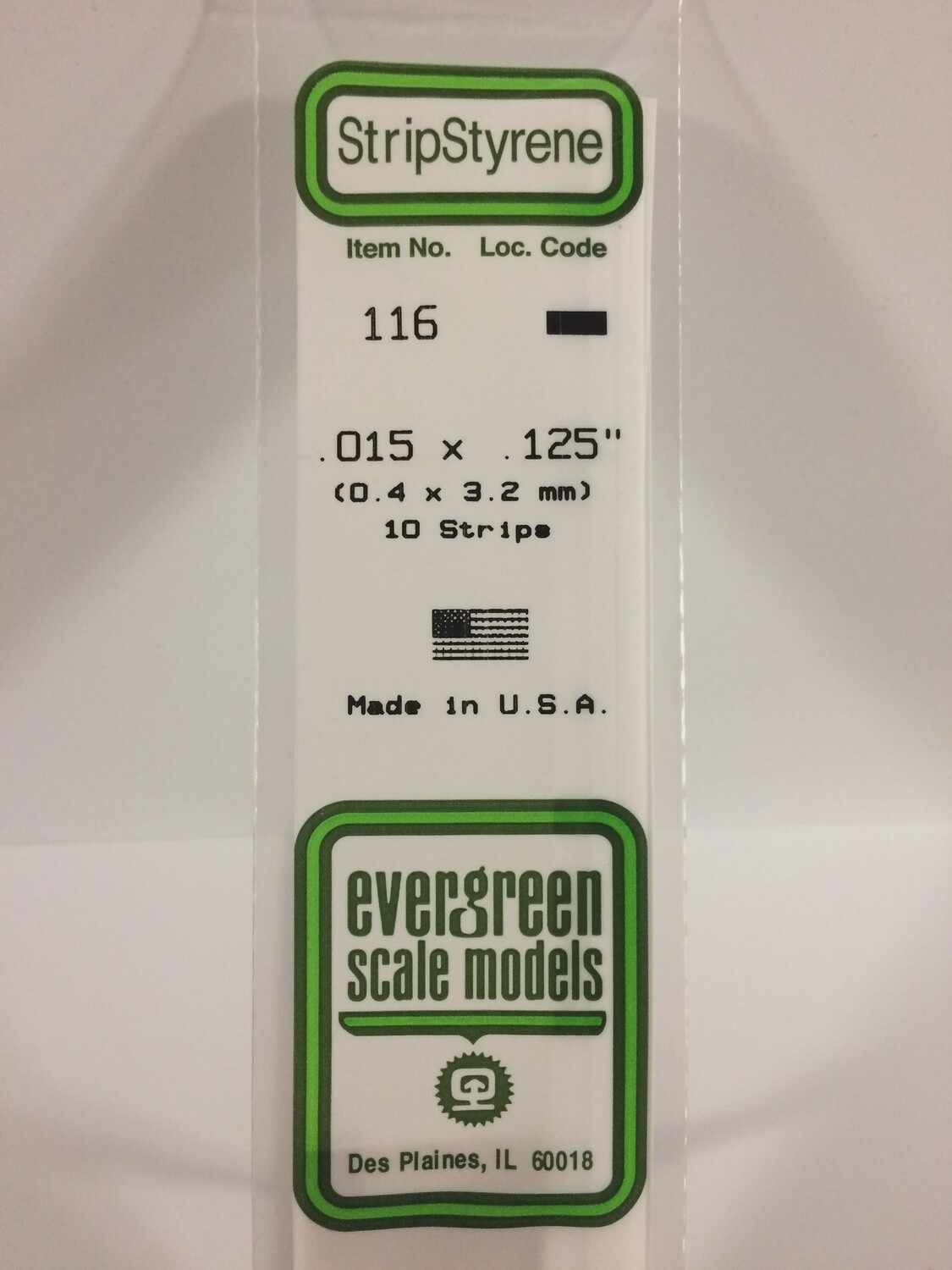 116 - OPAQUE WHITE POLYSTYRENE STRIP