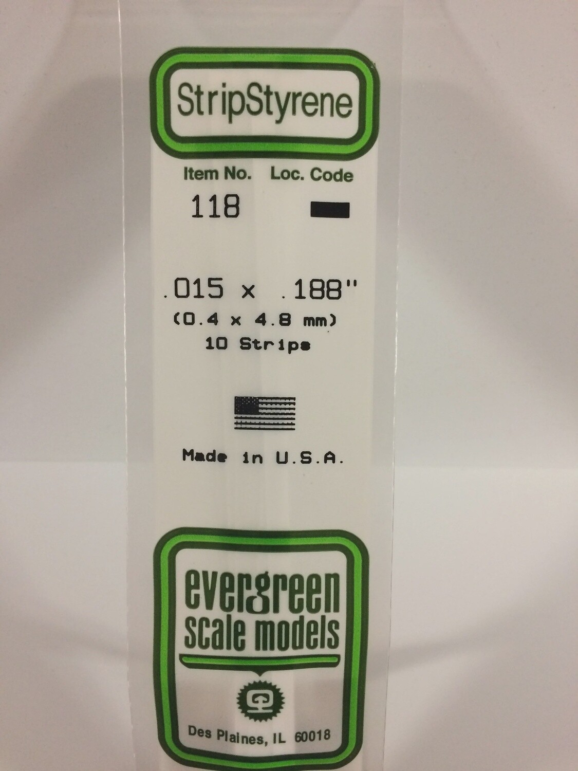 118 - OPAQUE WHITE POLYSTYRENE STRIP