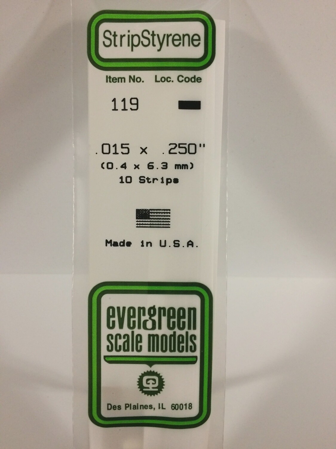 119 - OPAQUE WHITE POLYSTYRENE STRIP