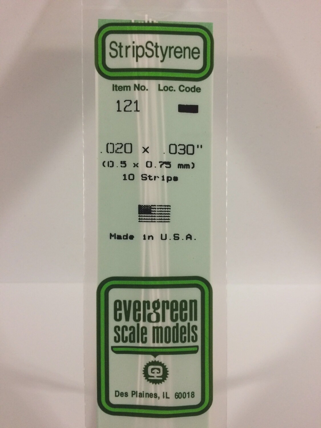 121 - OPAQUE WHITE POLYSTYRENE STRIP