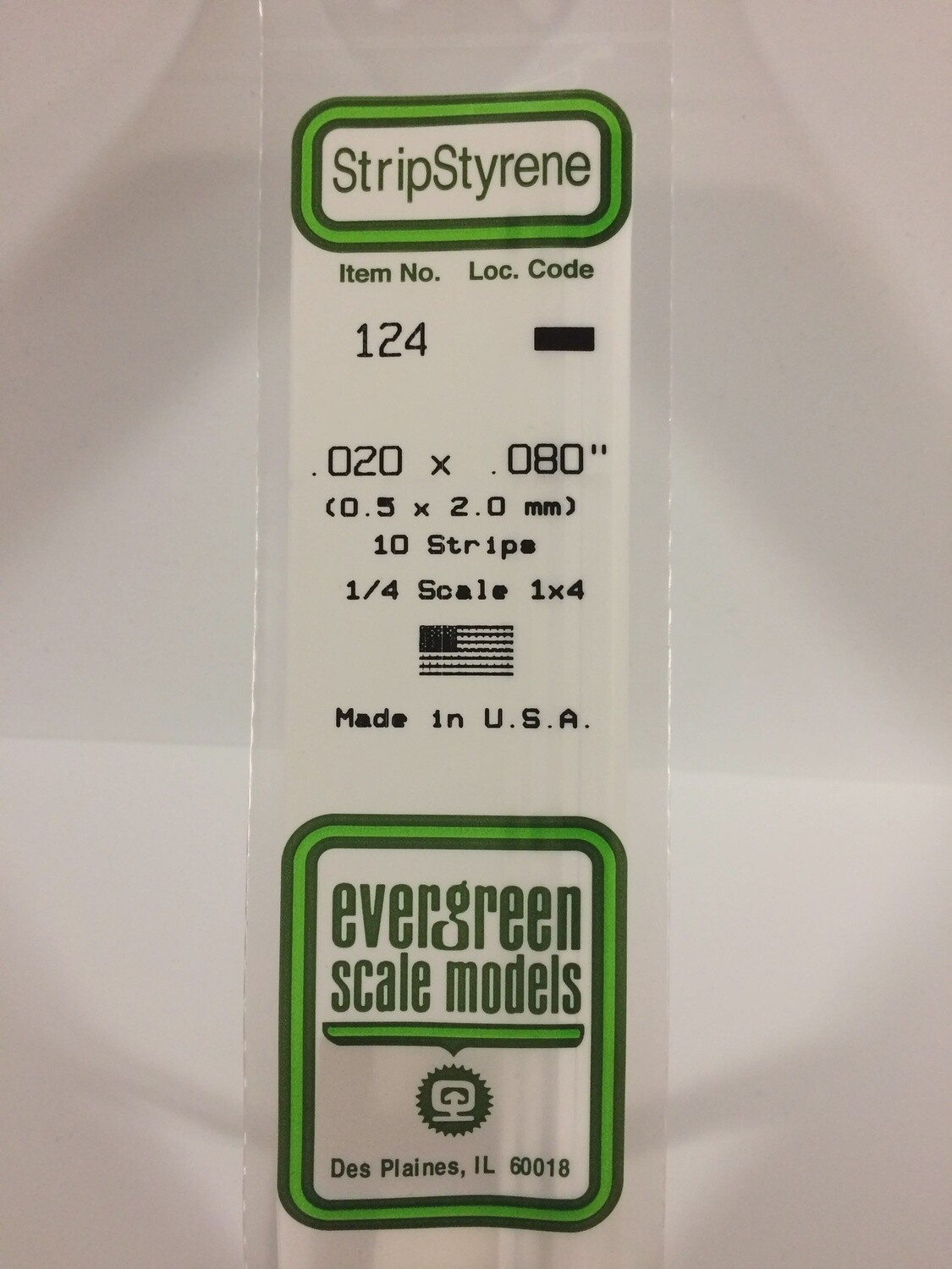 124 - OPAQUE WHITE POLYSTYRENE STRIP