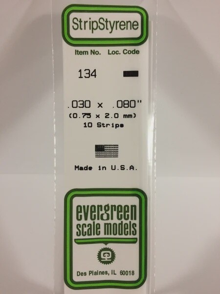 134 - OPAQUE WHITE POLYSTYRENE STRIP