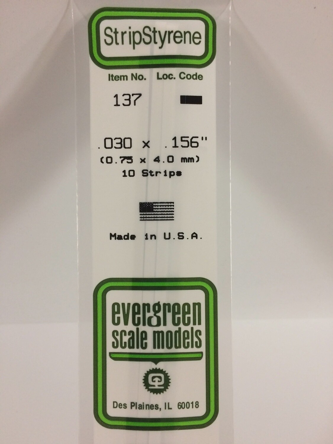 137- OPAQUE WHITE POLYSTYRENE STRIP