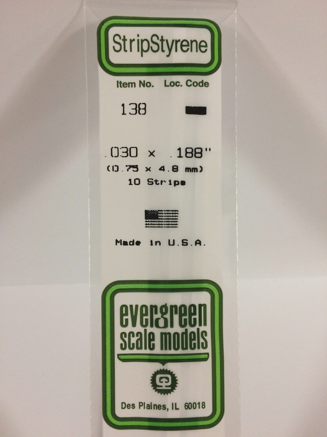 138- OPAQUE WHITE POLYSTYRENE STRIP