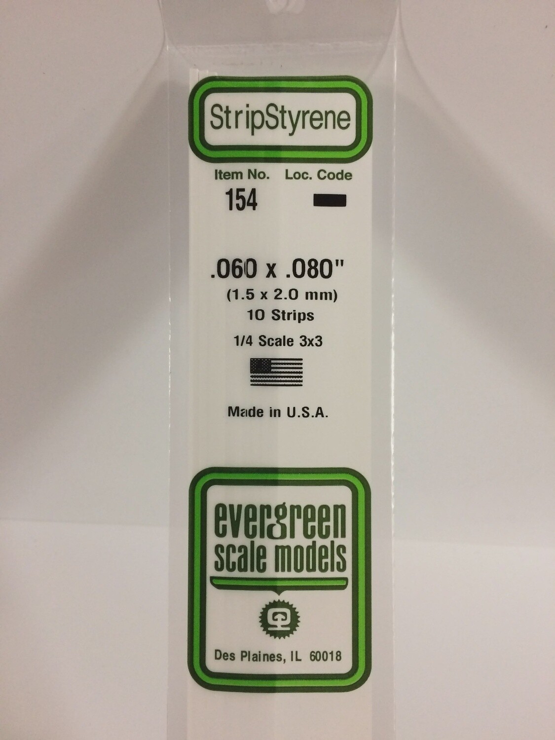 154 - OPAQUE WHITE POLYSTYRENE STRIP