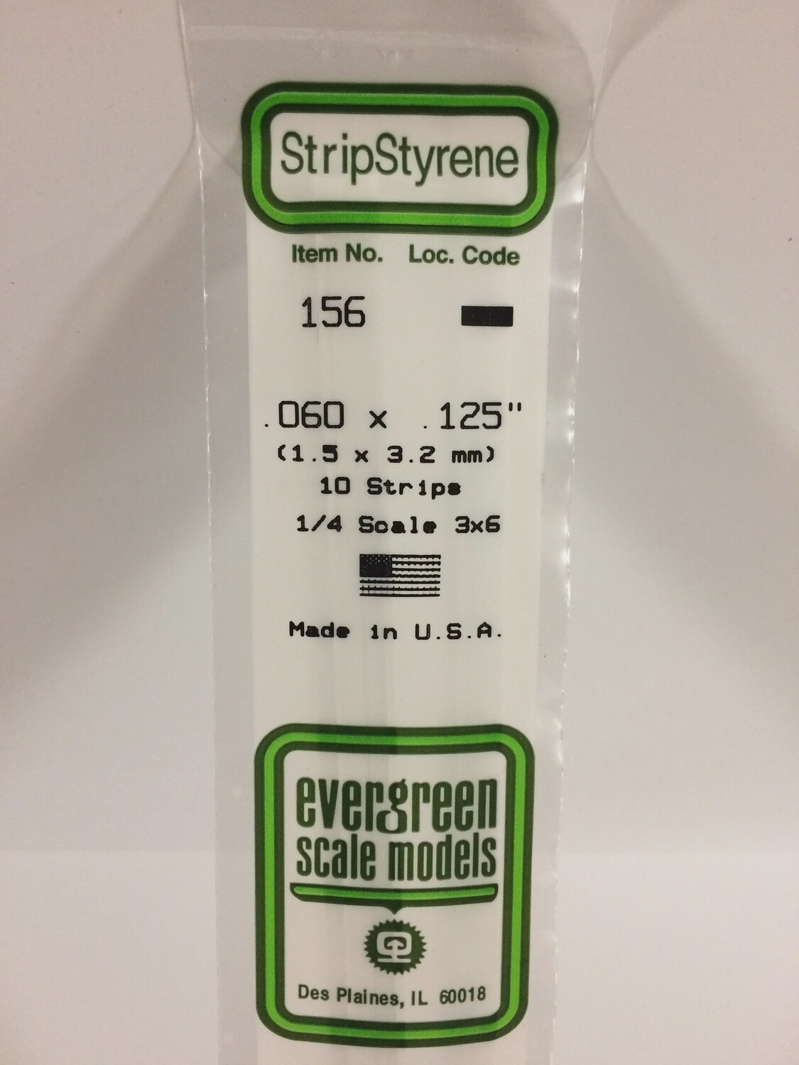 156 - OPAQUE WHITE POLYSTYRENE STRIP