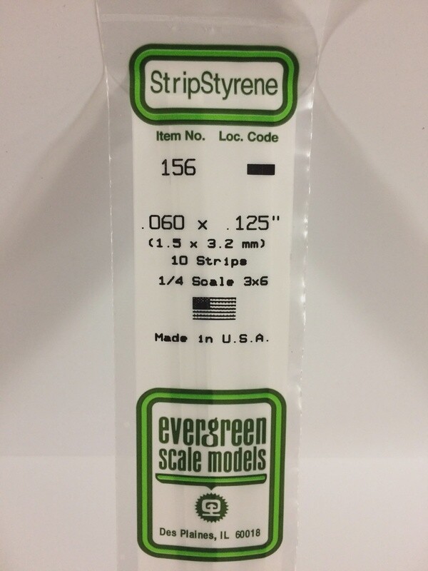 156 - OPAQUE WHITE POLYSTYRENE STRIP