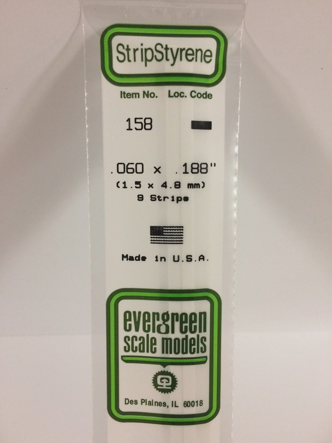 158 - OPAQUE WHITE POLYSTYRENE STRIP
