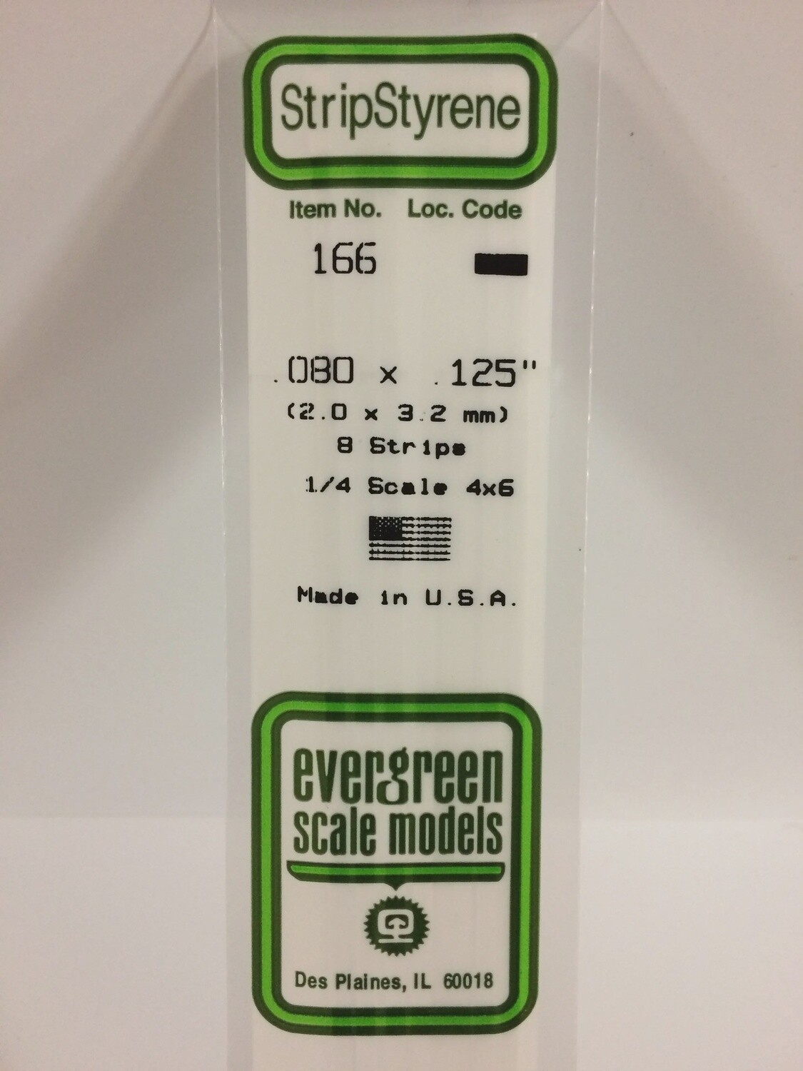 166 - OPAQUE WHITE POLYSTYRENE STRIP