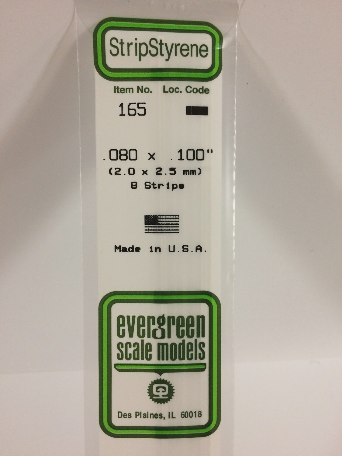 165 - OPAQUE WHITE POLYSTYRENE STRIP
