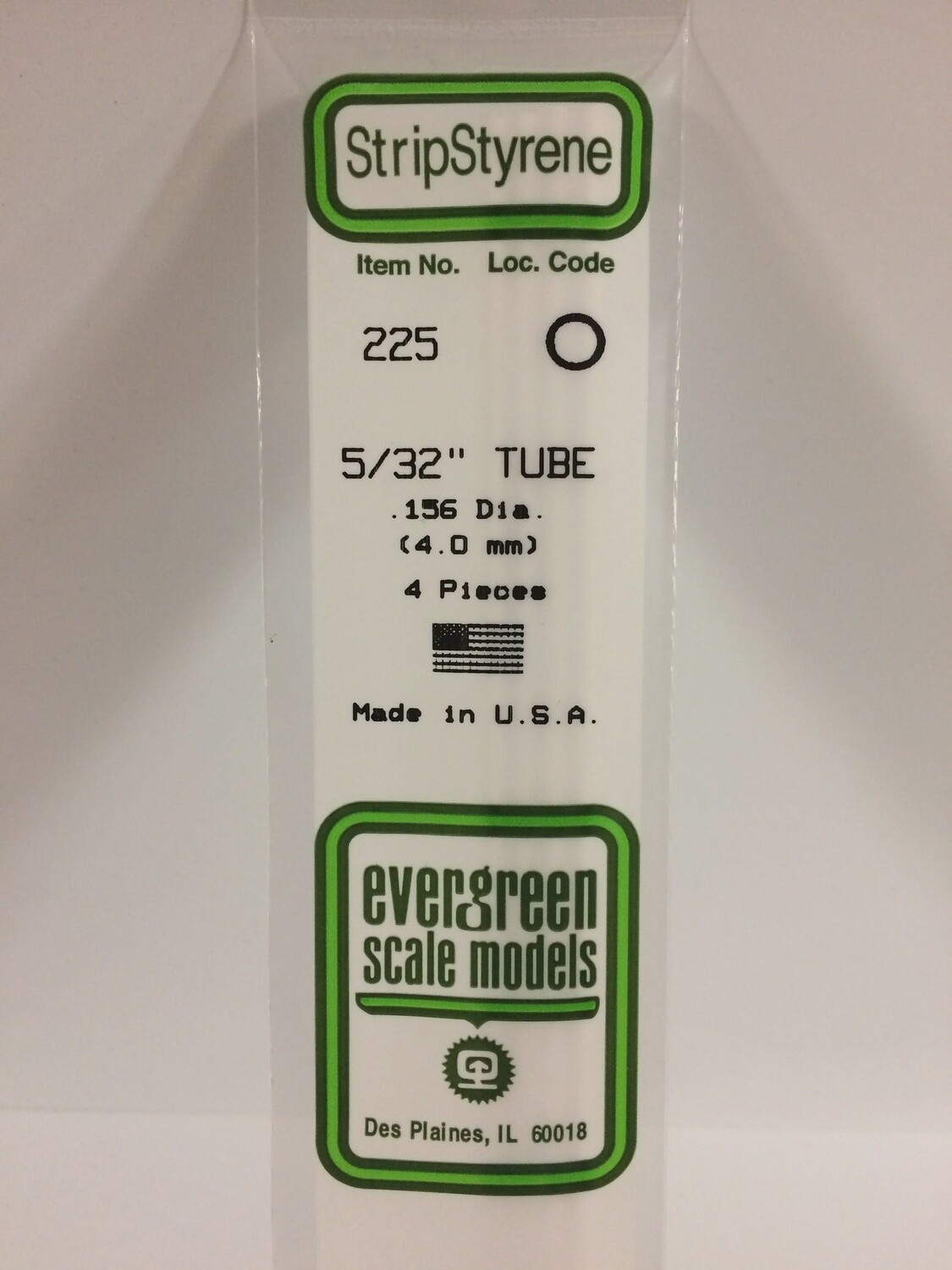 225 - OD OPAQUE WHITE POLYSTYRENE TUBING