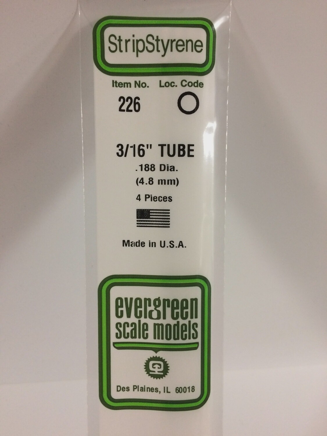 226 - OD OPAQUE WHITE POLYSTYRENE TUBING