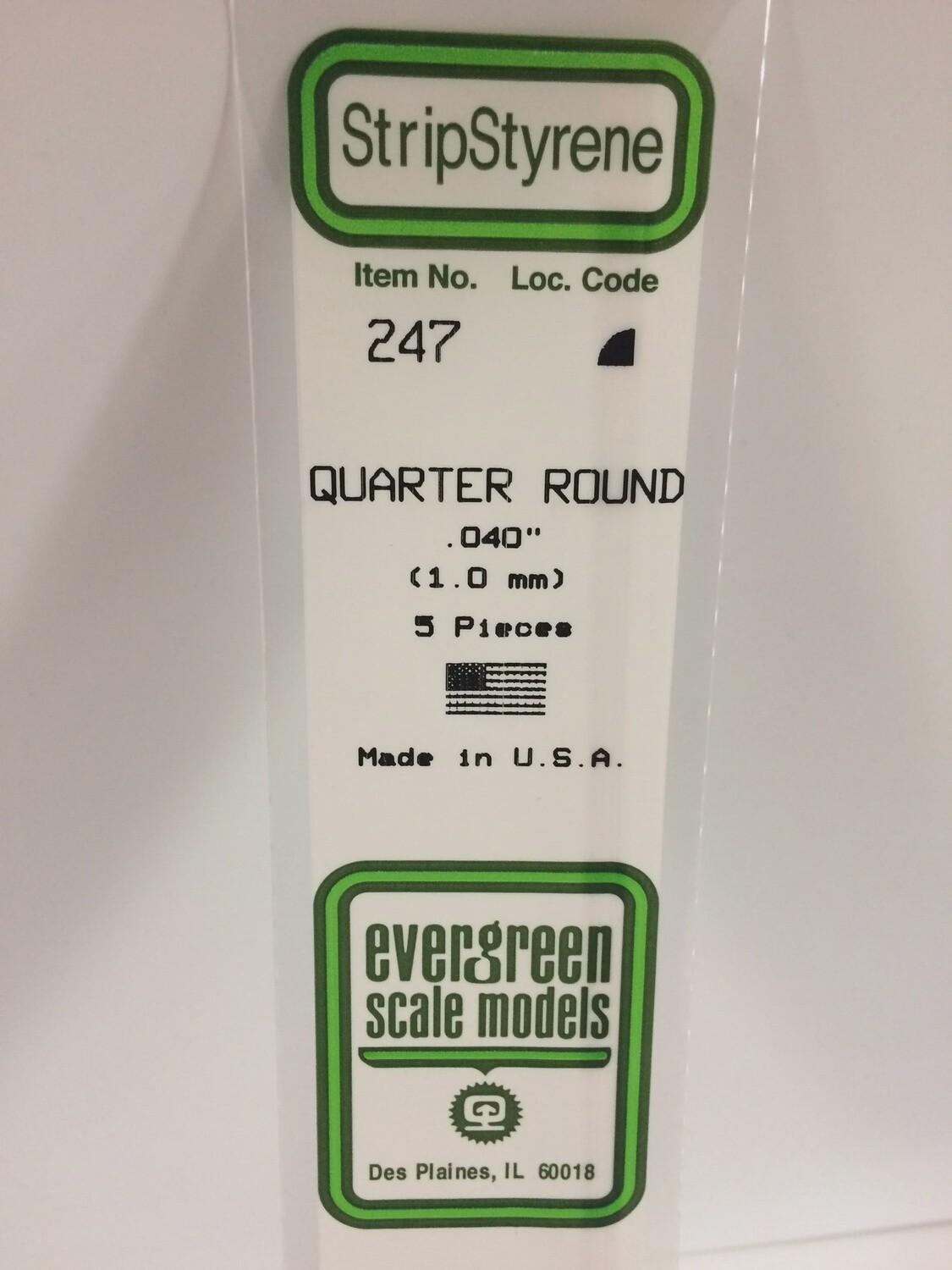 247 - OPAQUE WHITE POLYSTYRENE QUARTER ROUND