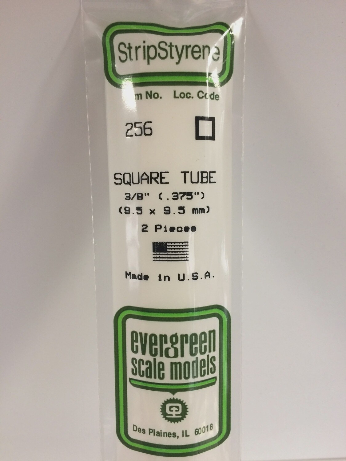 256 - OPAQUE WHITE POLYSTYRENE SQUARE TUBING