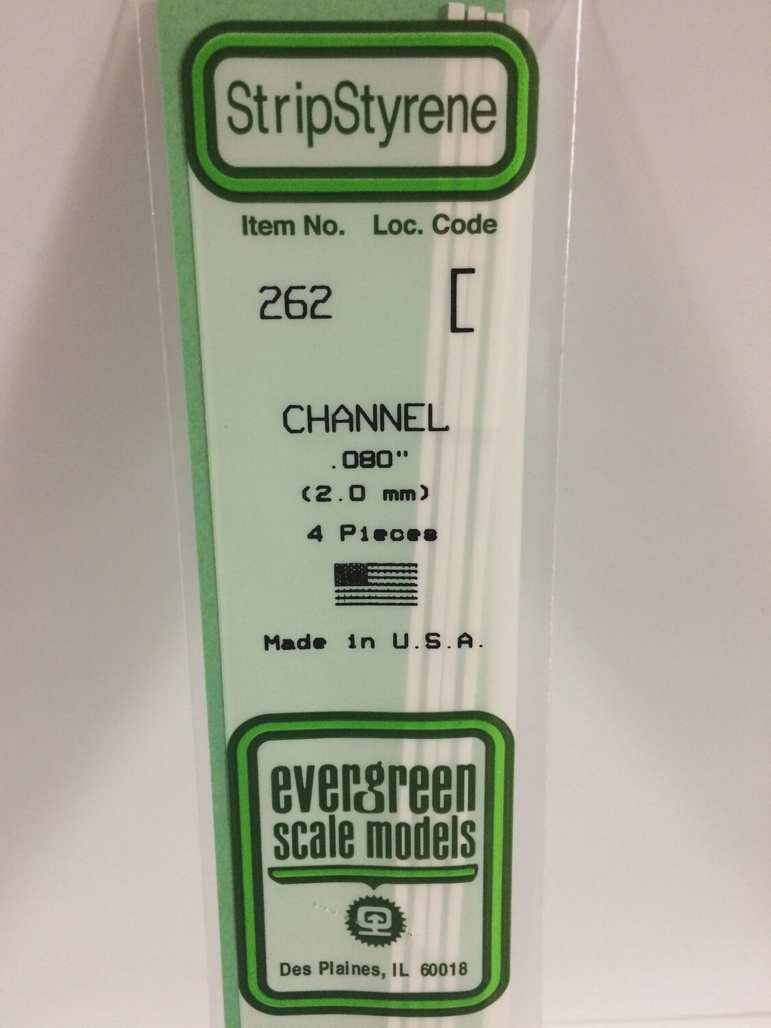262 -OPAQUE WHITE POLYSTYRENE CHANNEL