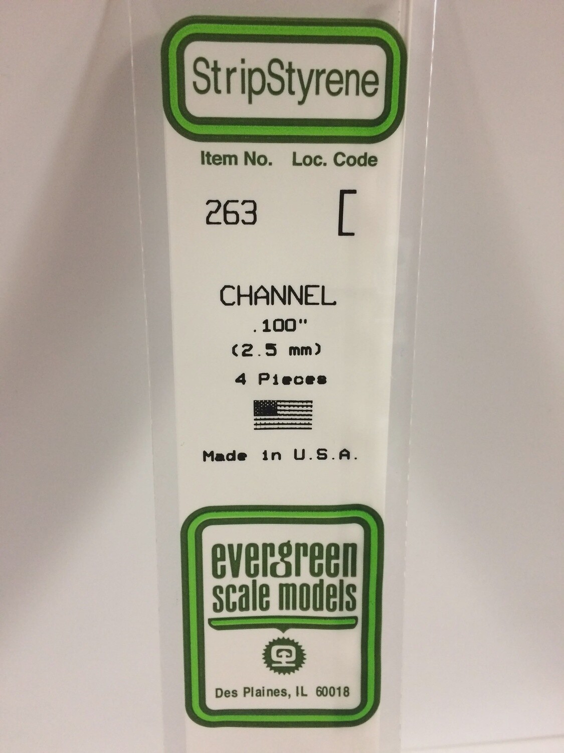 263 - OPAQUE WHITE POLYSTYRENE CHANNEL