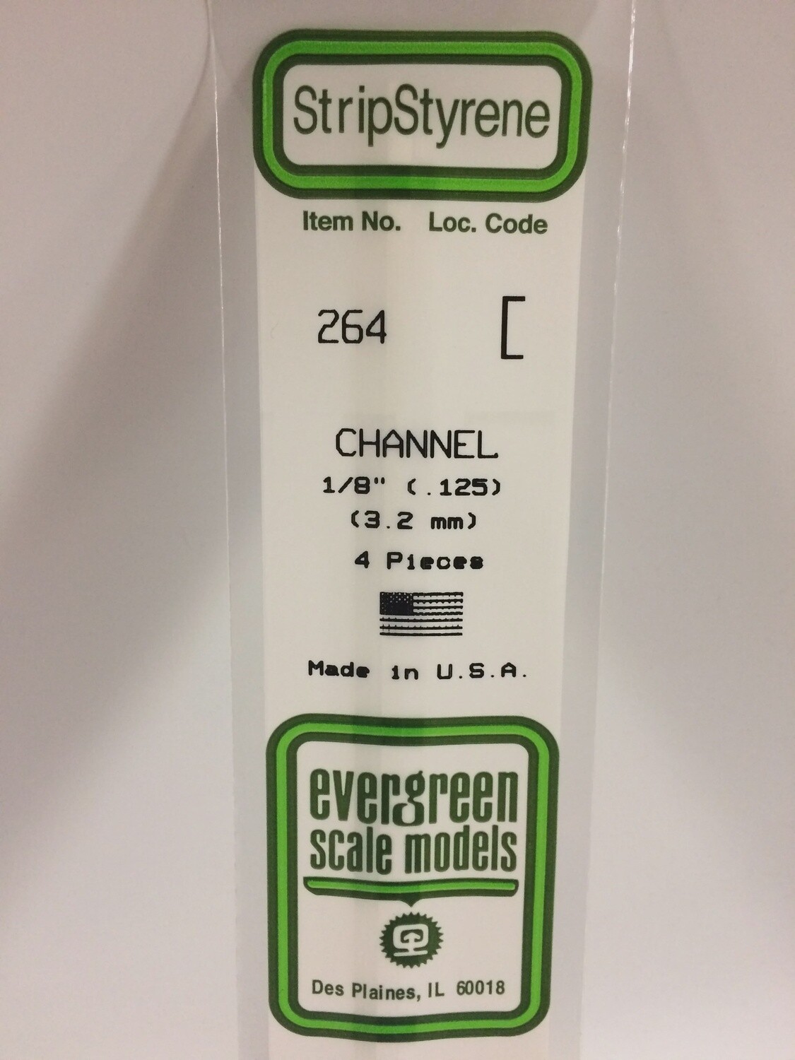 264 - OPAQUE WHITE POLYSTYRENE CHANNEL
