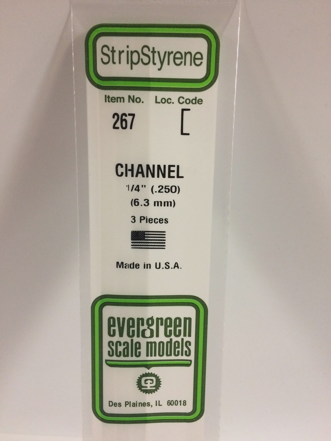 267 - OPAQUE WHITE POLYSTYRENE CHANNEL
