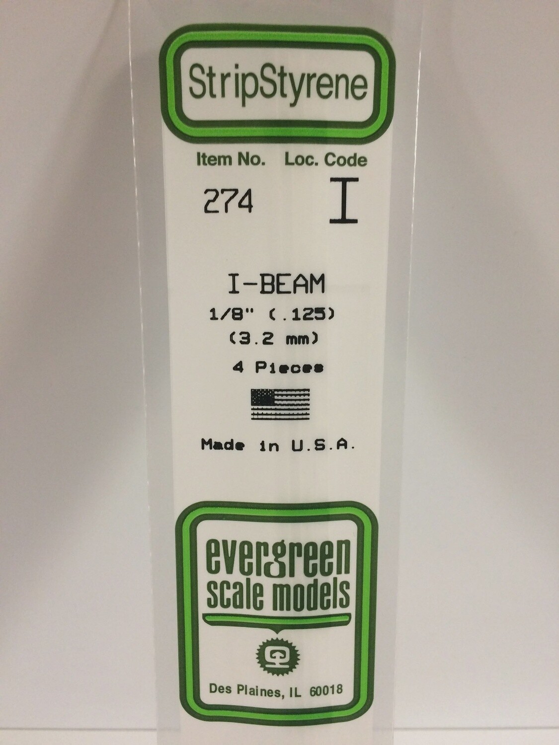 274 - OPAQUE WHITE POLYSTYRENE I-BEAM