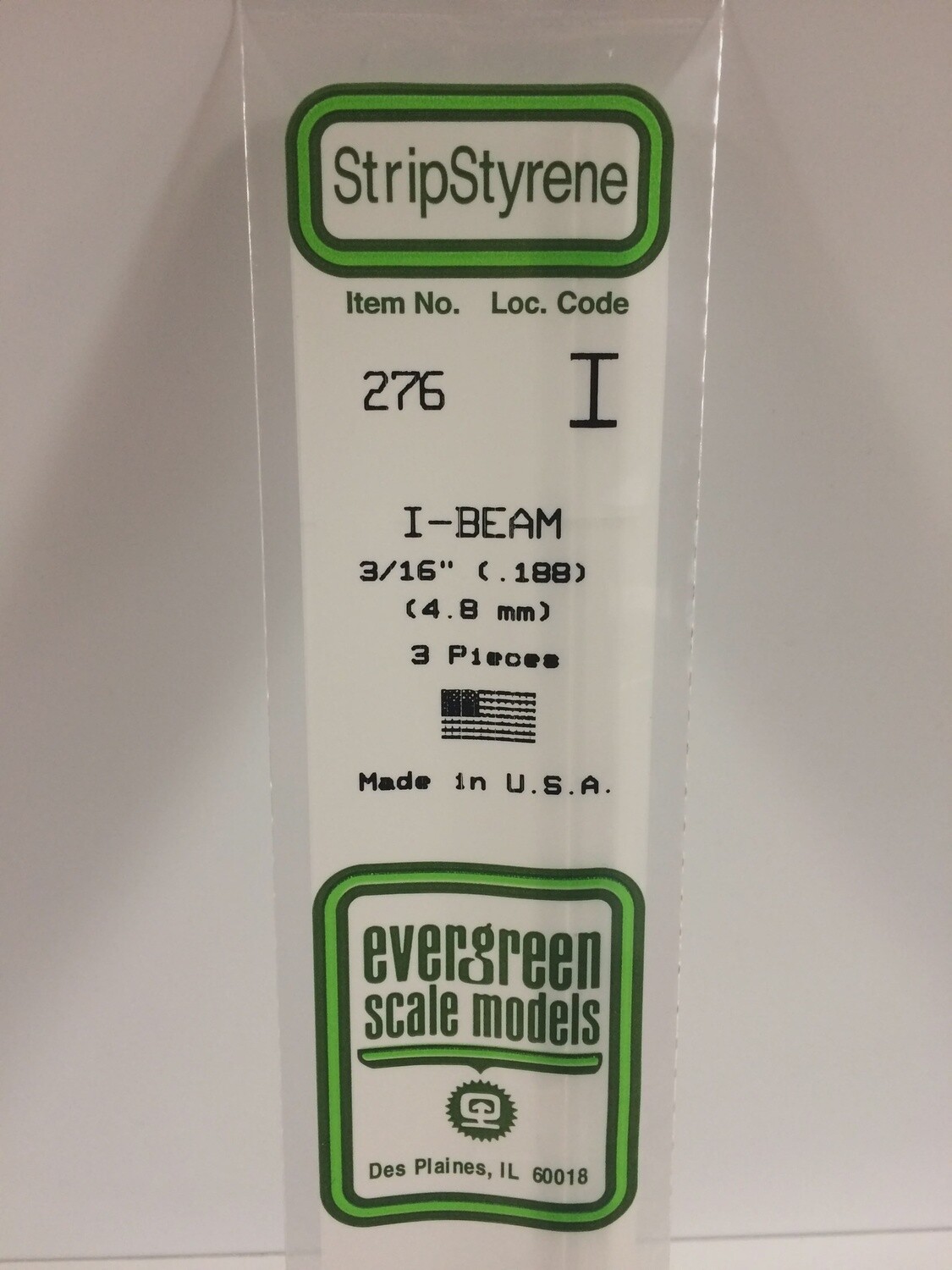 276 - OPAQUE WHITE POLYSTYRENE I-BEAM