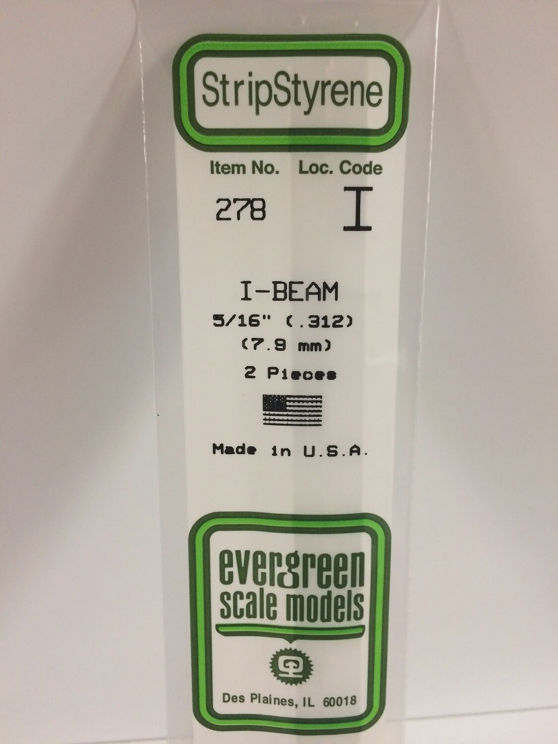 278 - OPAQUE WHITE POLYSTYRENE I-BEAM