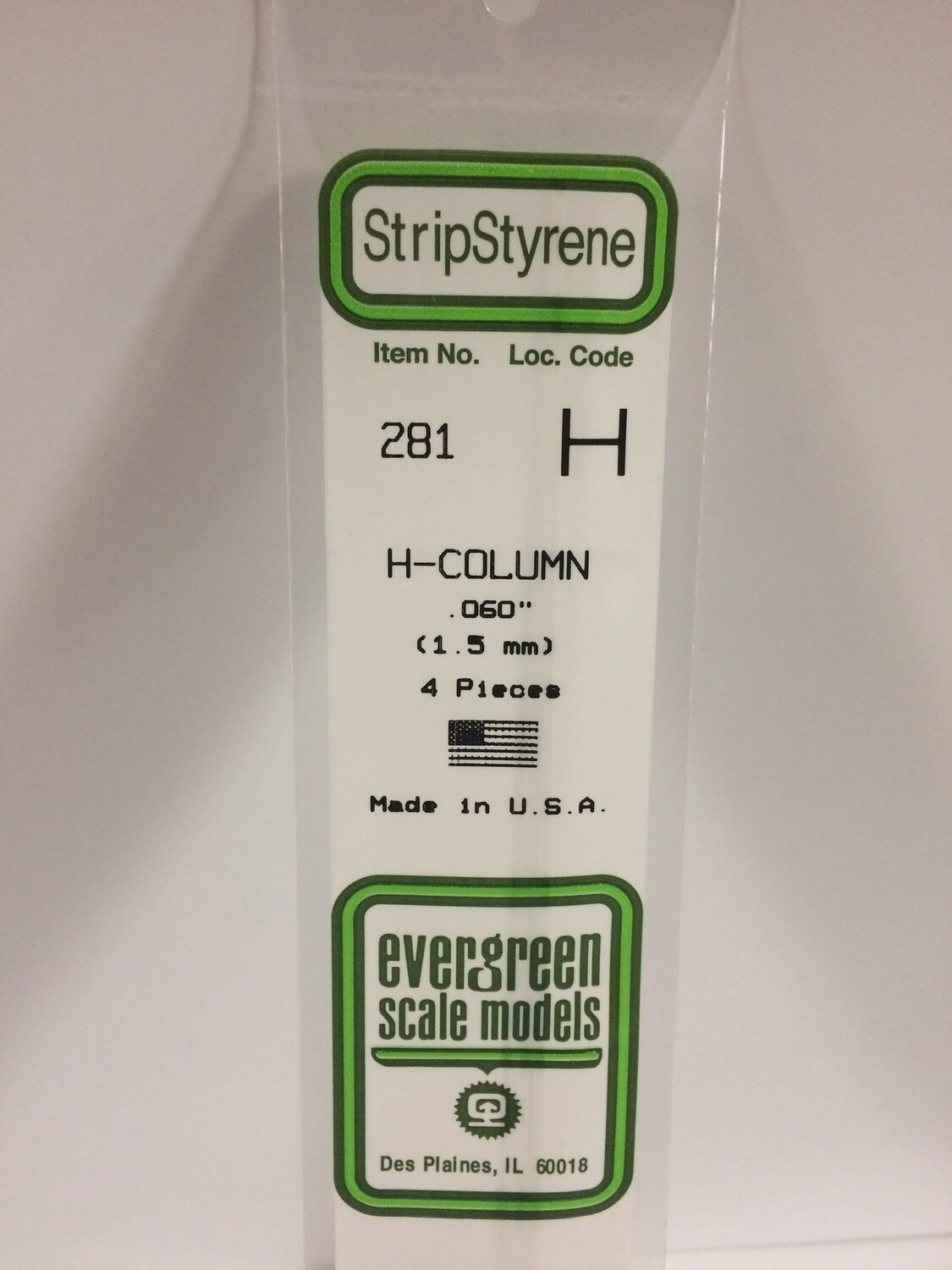 281 - OPAQUE WHITE POLYSTYRENE H - COLUMN