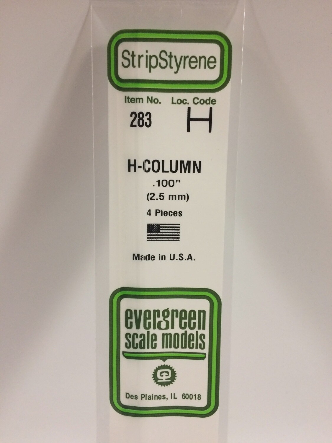 283 - OPAQUE WHITE POLYSTYRENE H - COLUMN