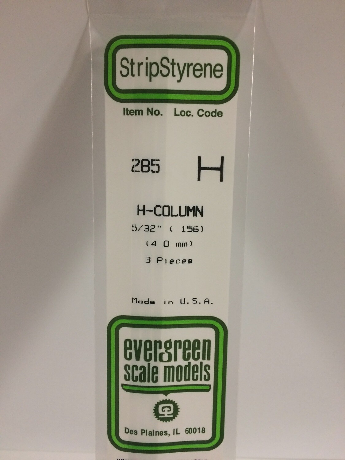 285 - OPAQUE WHITE POLYSTYRENE H - COLUMN