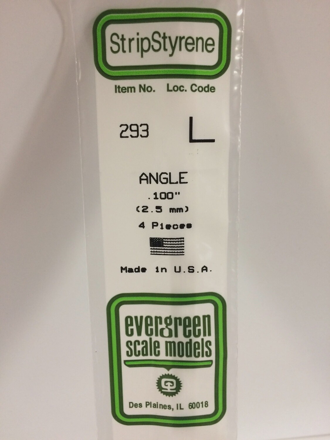 293 - OPAQUE WHITE POLYSTYRENE ANGLE