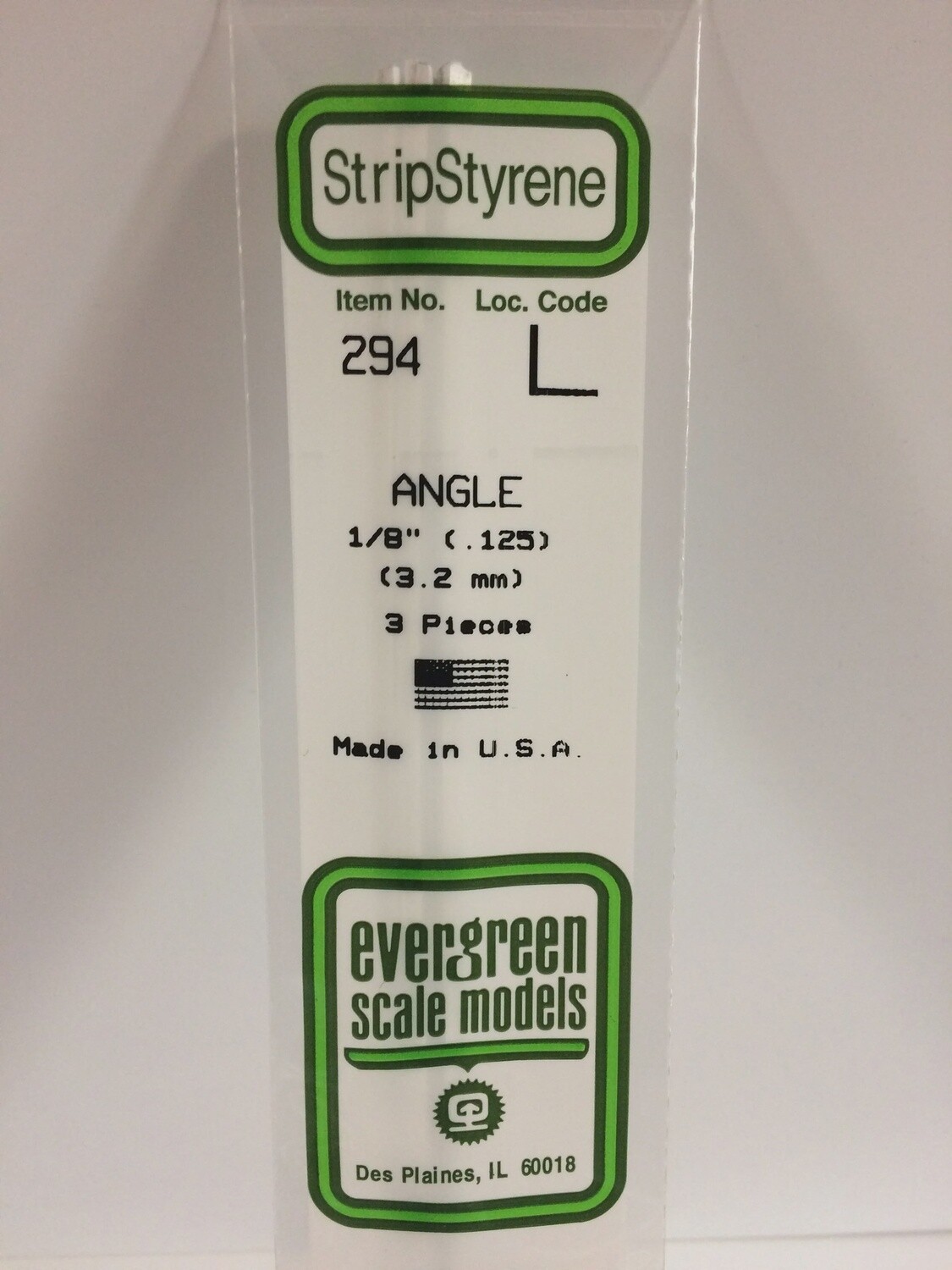 294 - OPAQUE WHITE POLYSTYRENE ANGLE