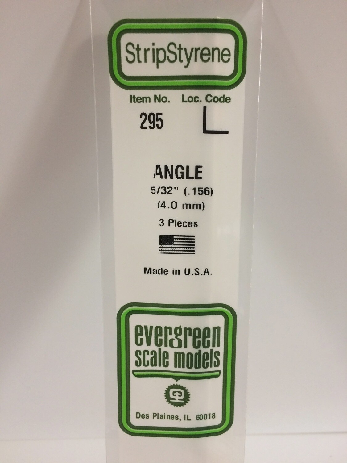 295 - OPAQUE WHITE POLYSTYRENE ANGLE