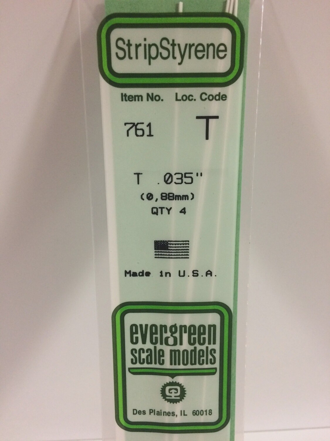 761 - OPAQUE WHITE POLYSTYRENE T SHAPE