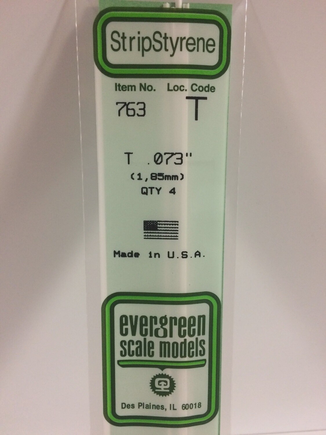 763 - OPAQUE WHITE POLYSTYRENE T SHAPE