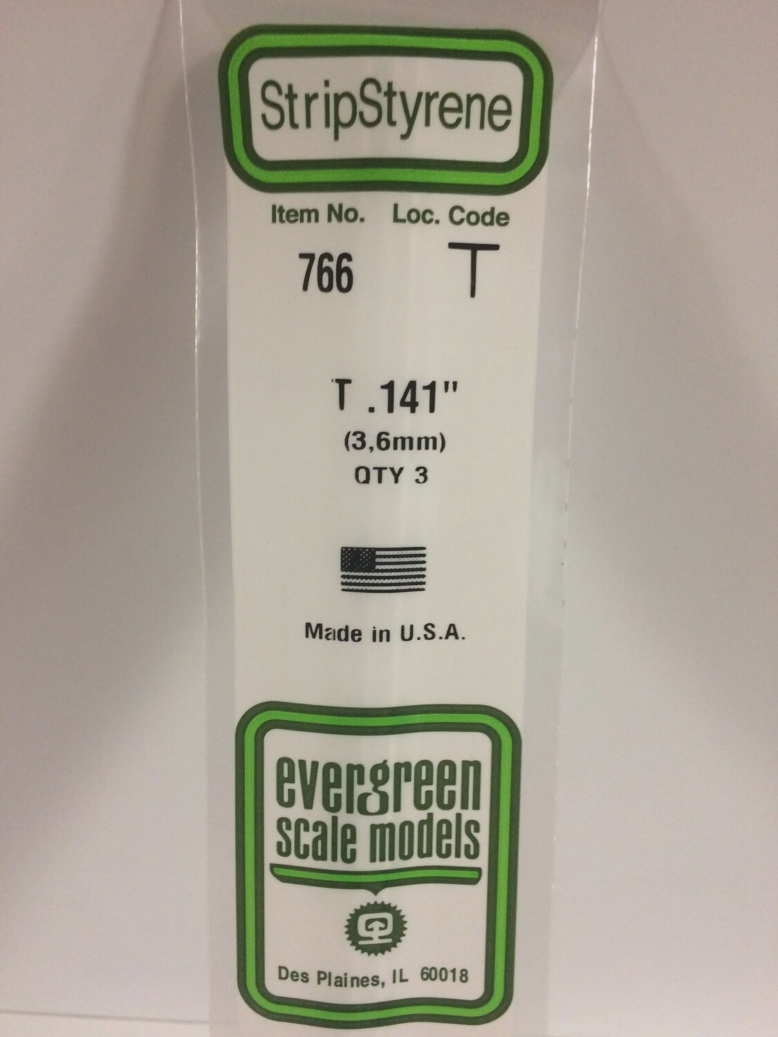 766 - OPAQUE WHITE POLYSTYRENE T SHAPE