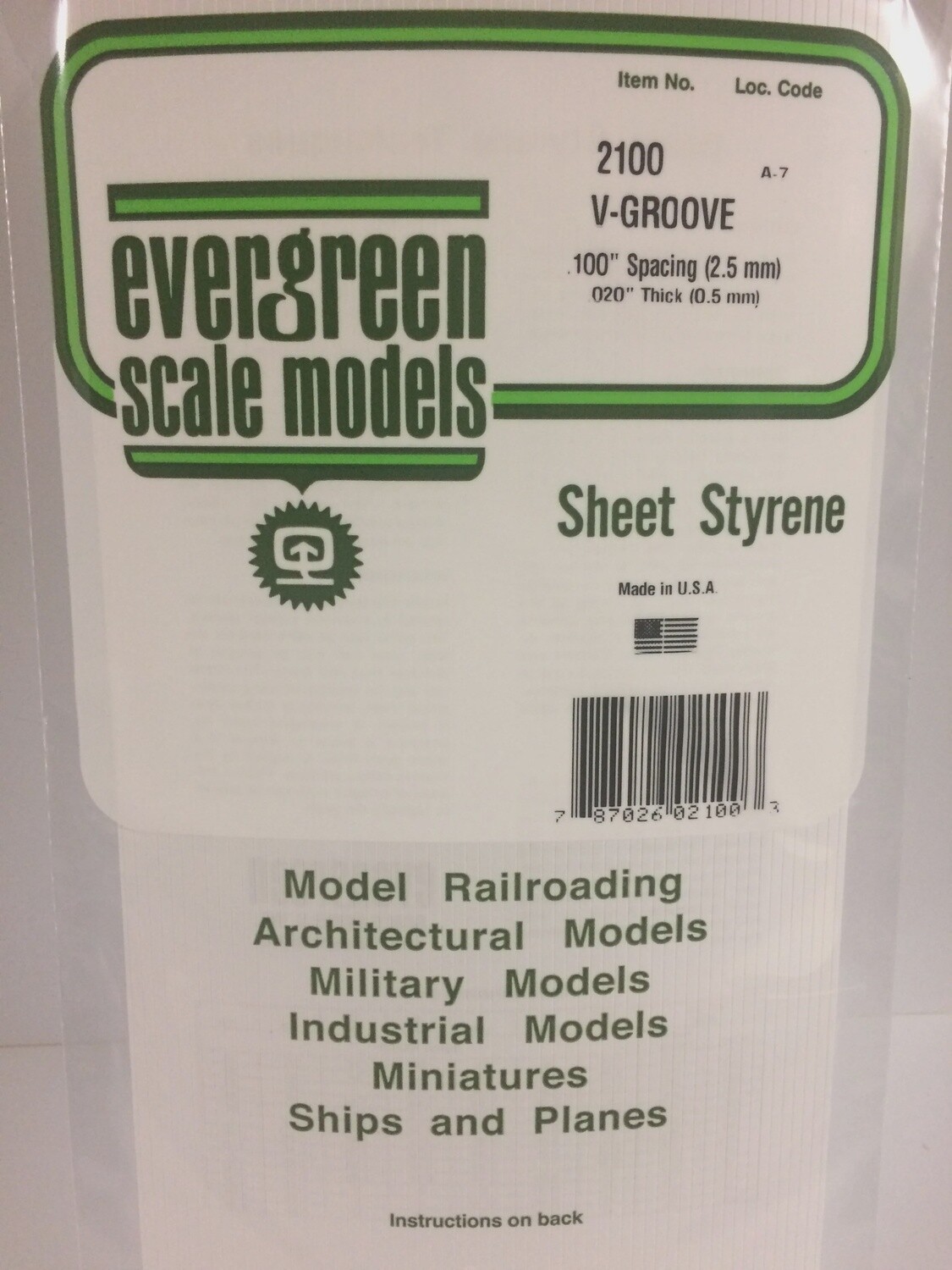 2100 - OPAQUE WHITE POLYSTYRENE V GROOVE SIDING