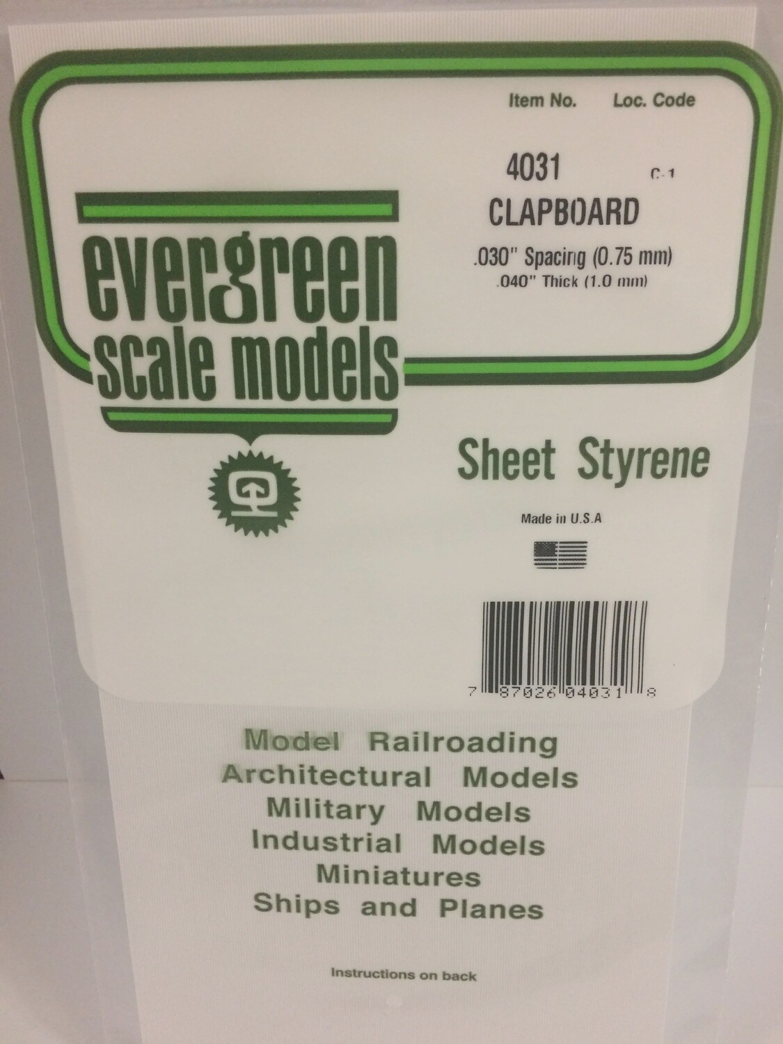 4031 - OPAQUE WHITE POLYSTYRENE CLAPBOARD SIDING