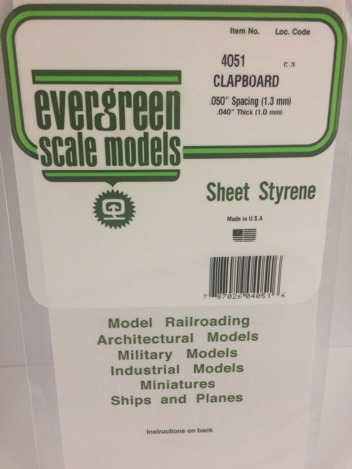 4051 - OPAQUE WHITE POLYSTYRENE CLAPBOARD SIDING