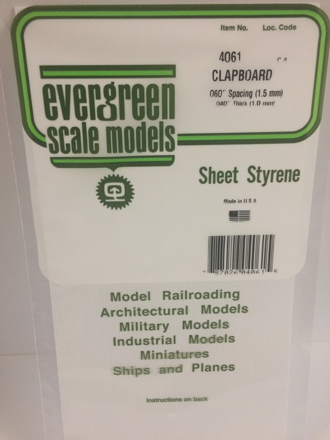 4061 - OPAQUE WHITE POLYSTYRENE CLAPBOARD SIDING