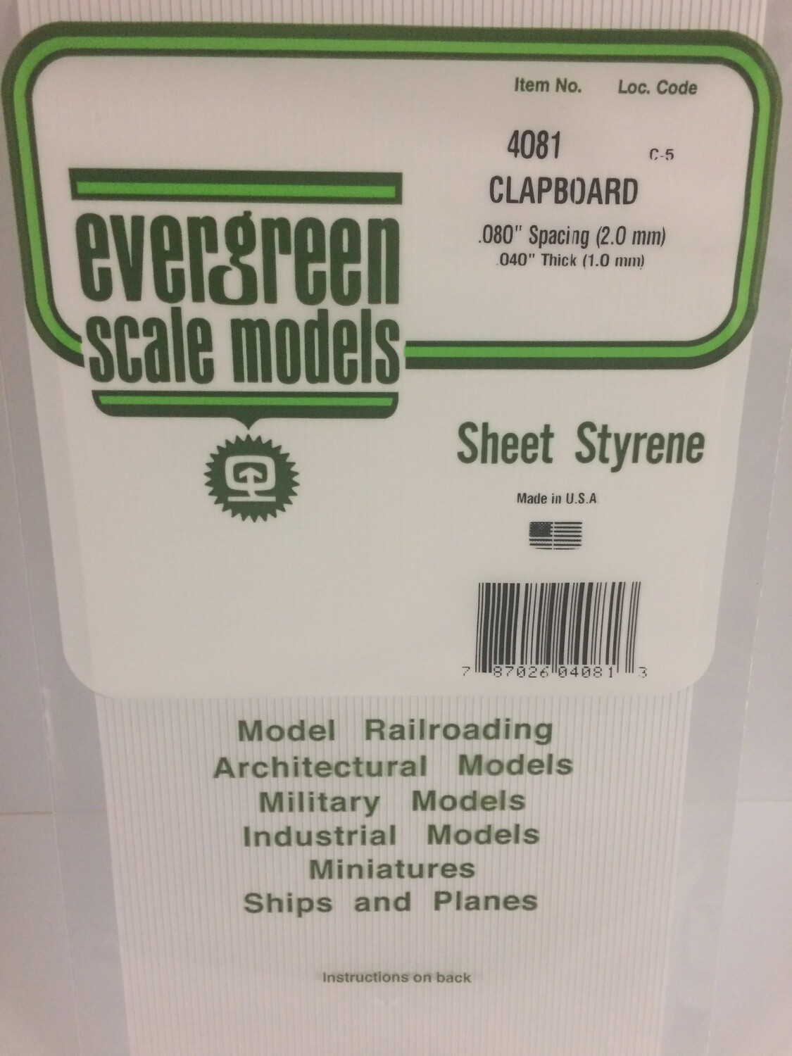 4081 - OPAQUE WHITE POLYSTYRENE CLAPBOARD SIDING