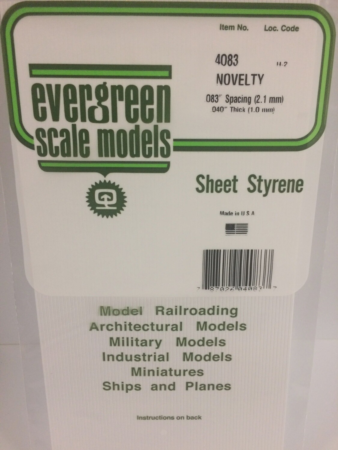 4083 - .083&quot; OPAQUE WHITE POLYSTYRENE NOVELTY SIDING