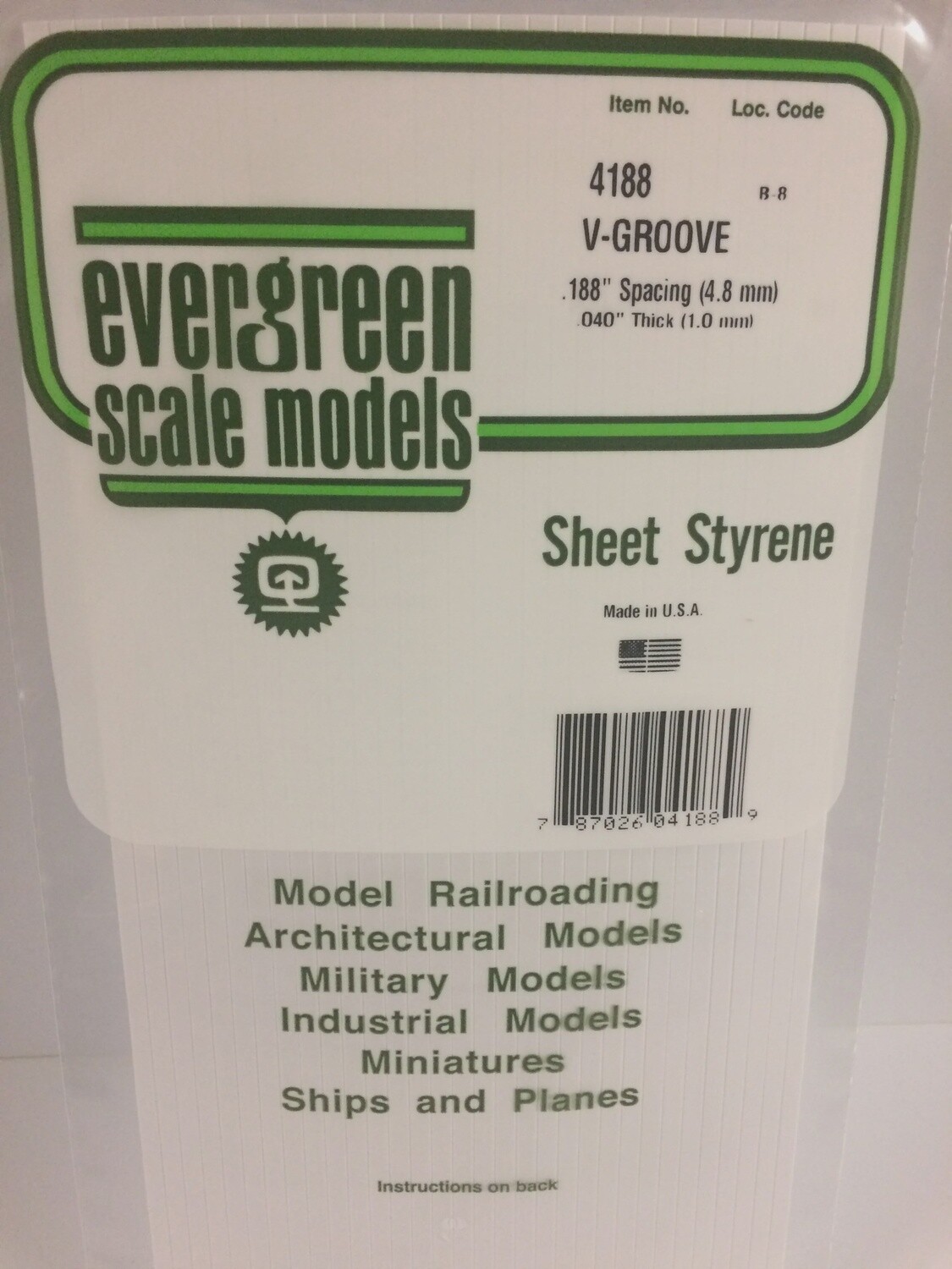 4188 - OPAQUE WHITE POLYSTYRENE V GROOVE SIDING
