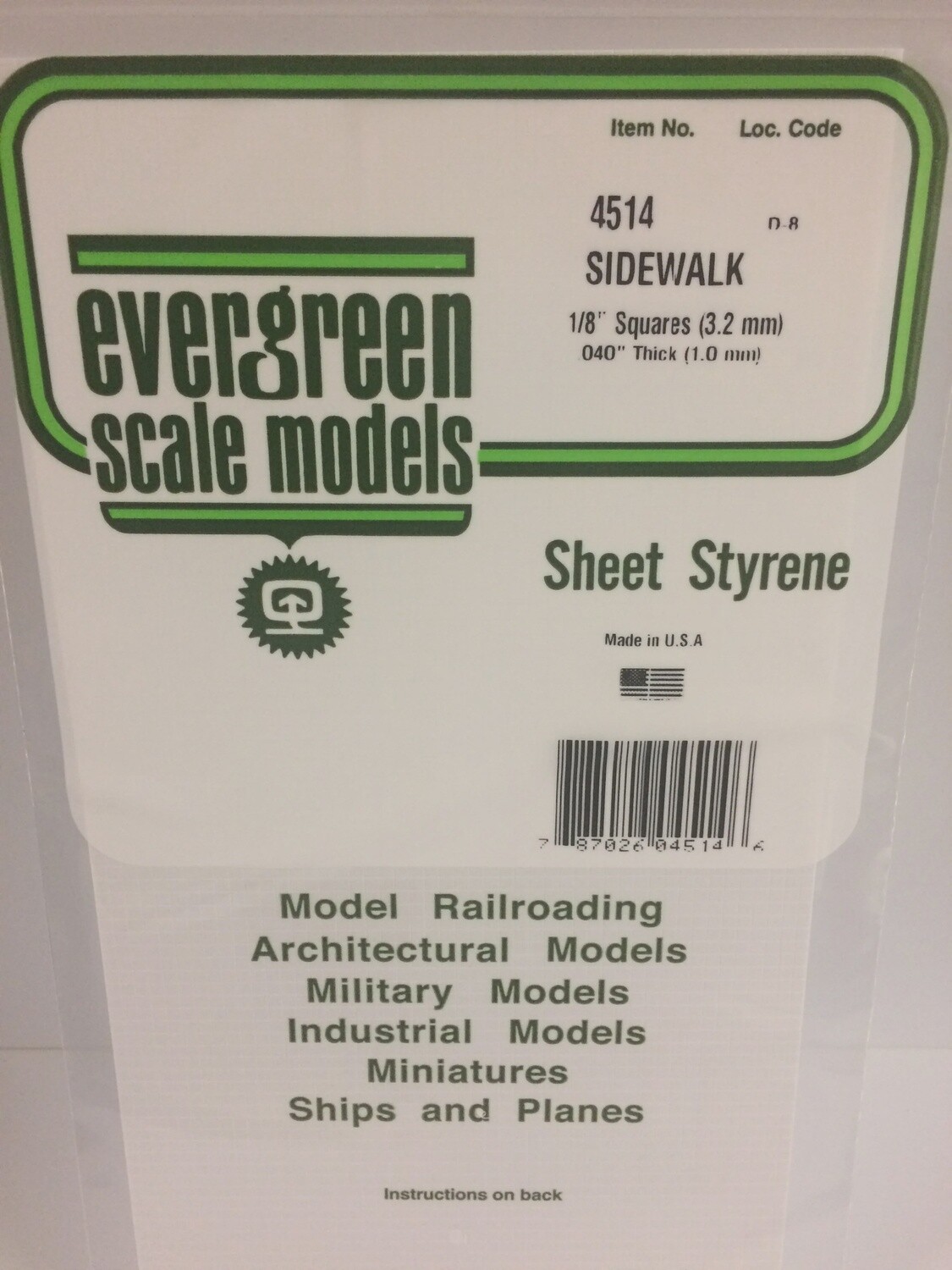 4514 - OPAQUE WHITE POLYSTYRENE SIDEWALK