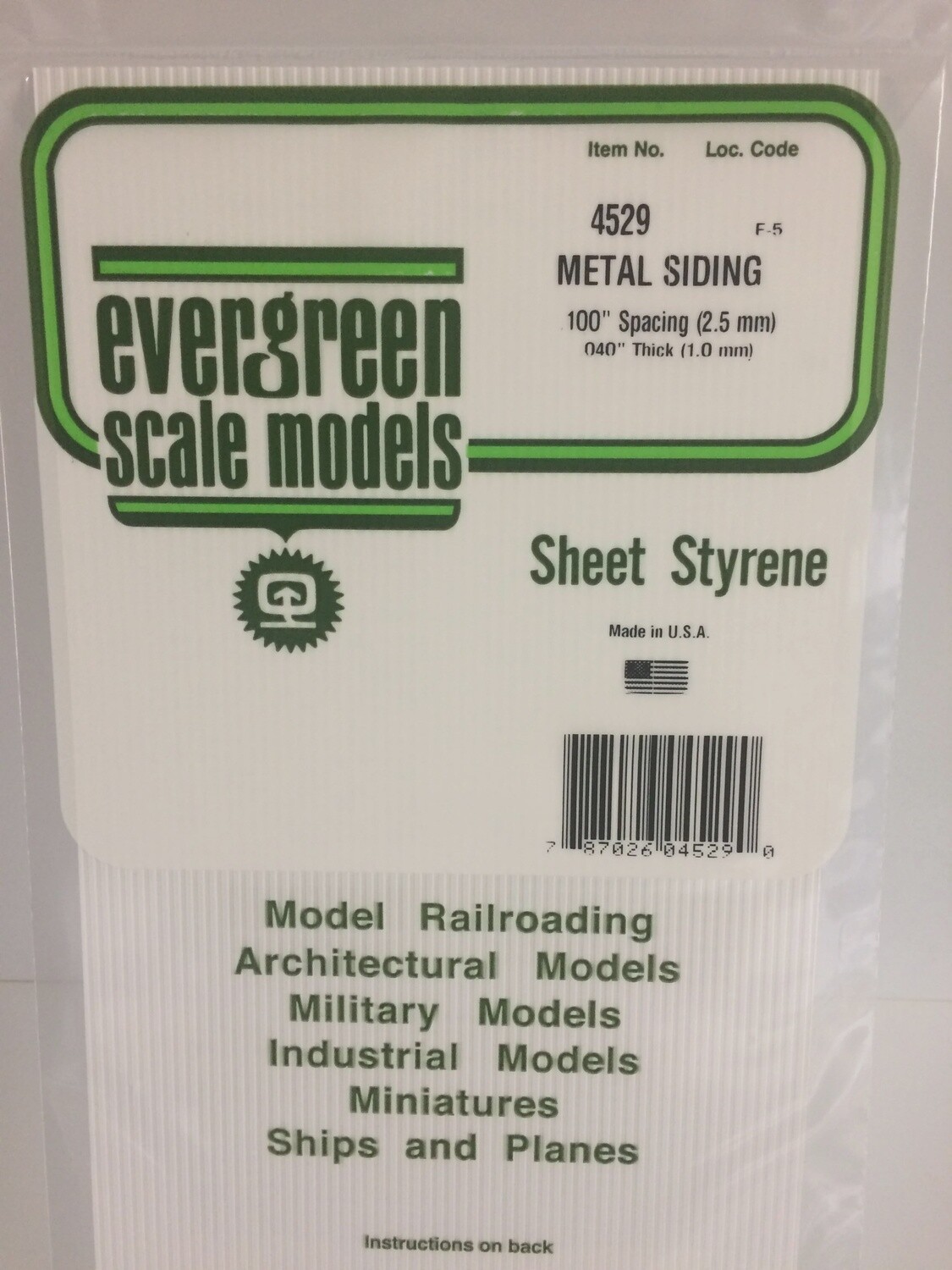 4529 - OPAQUE WHITE POLYSTYRENE CORRUGATED SIDING