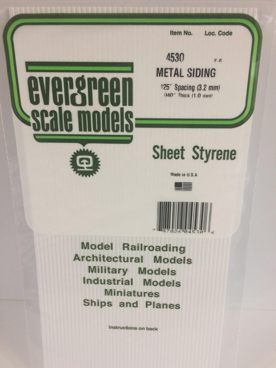 4530 - OPAQUE WHITE POLYSTYRENE CORRUGATED SIDING