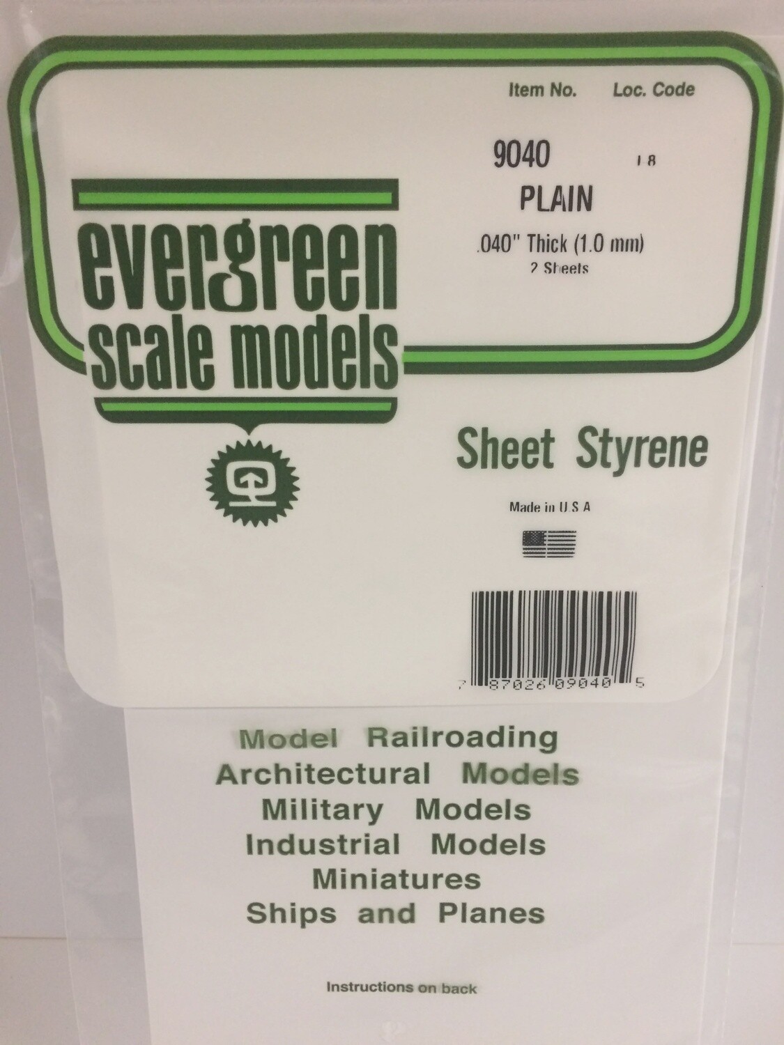 9040 - PLAIN OPAQUE WHITE POLYSTYRENE SHEET