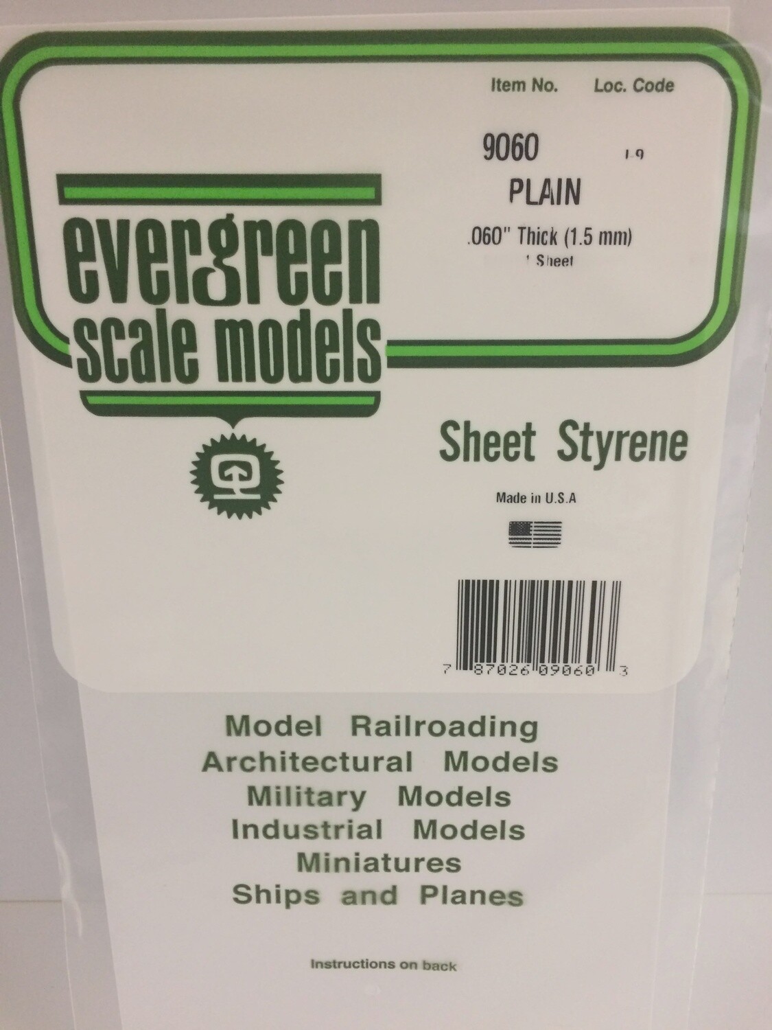 9060 - PLAIN OPAQUE WHITE POLYSTYRENE SHEET