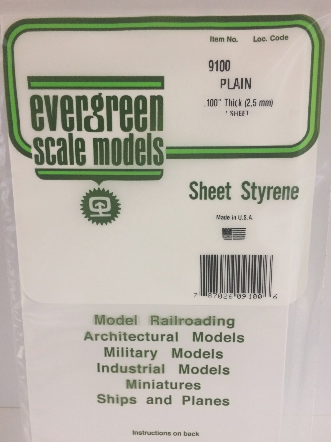 9100 - PLAIN OPAQUE WHITE POLYSTYRENE SHEET