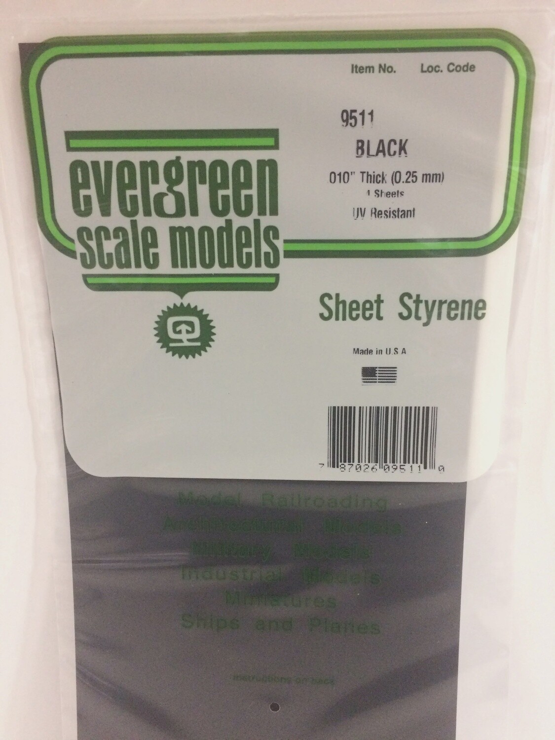 9511 - PLAIN OPAQUE BLACK POLYSTYRENE SHEET