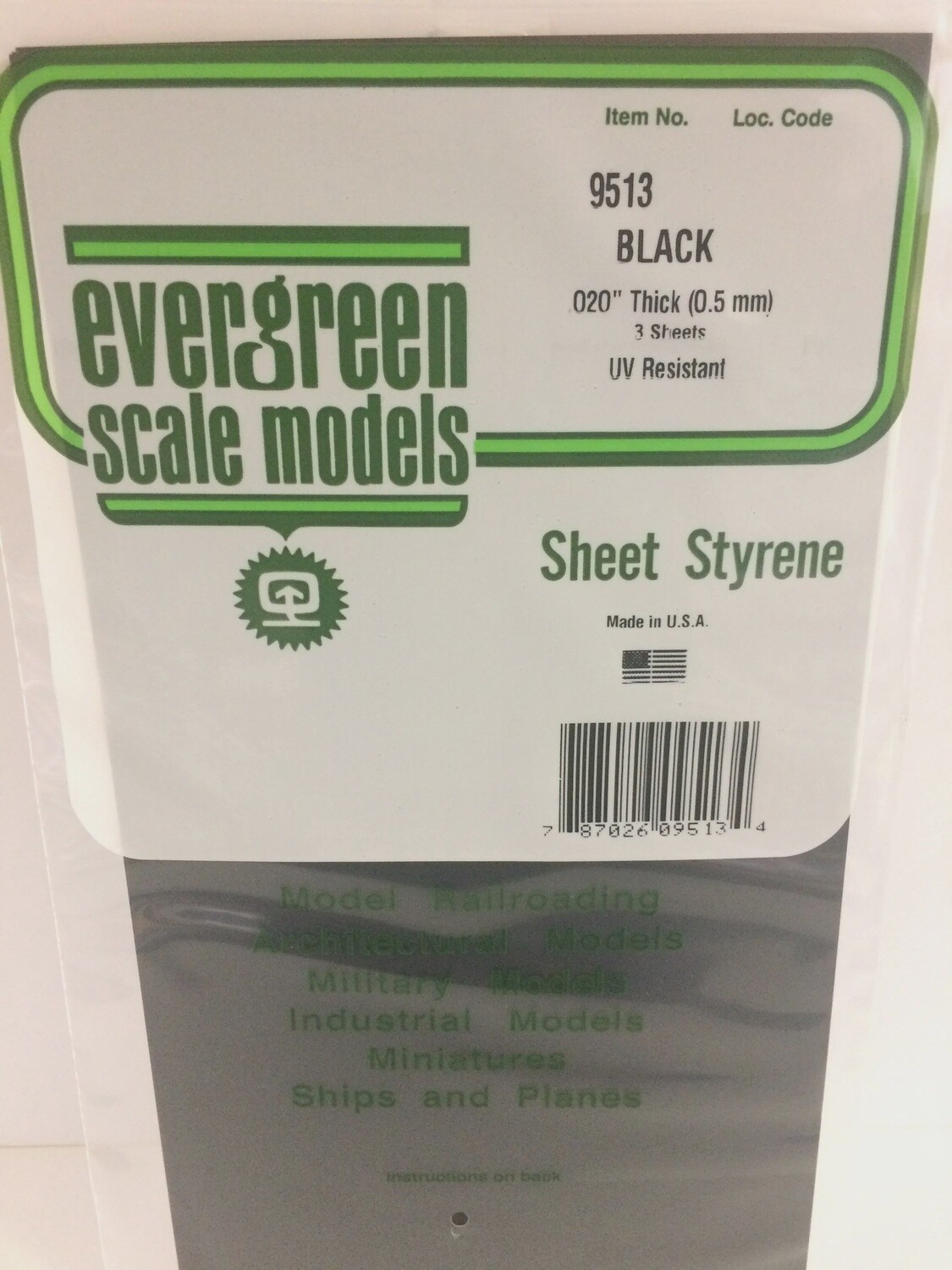 9513 - PLAIN OPAQUE BLACK POLYSTYRENE SHEET