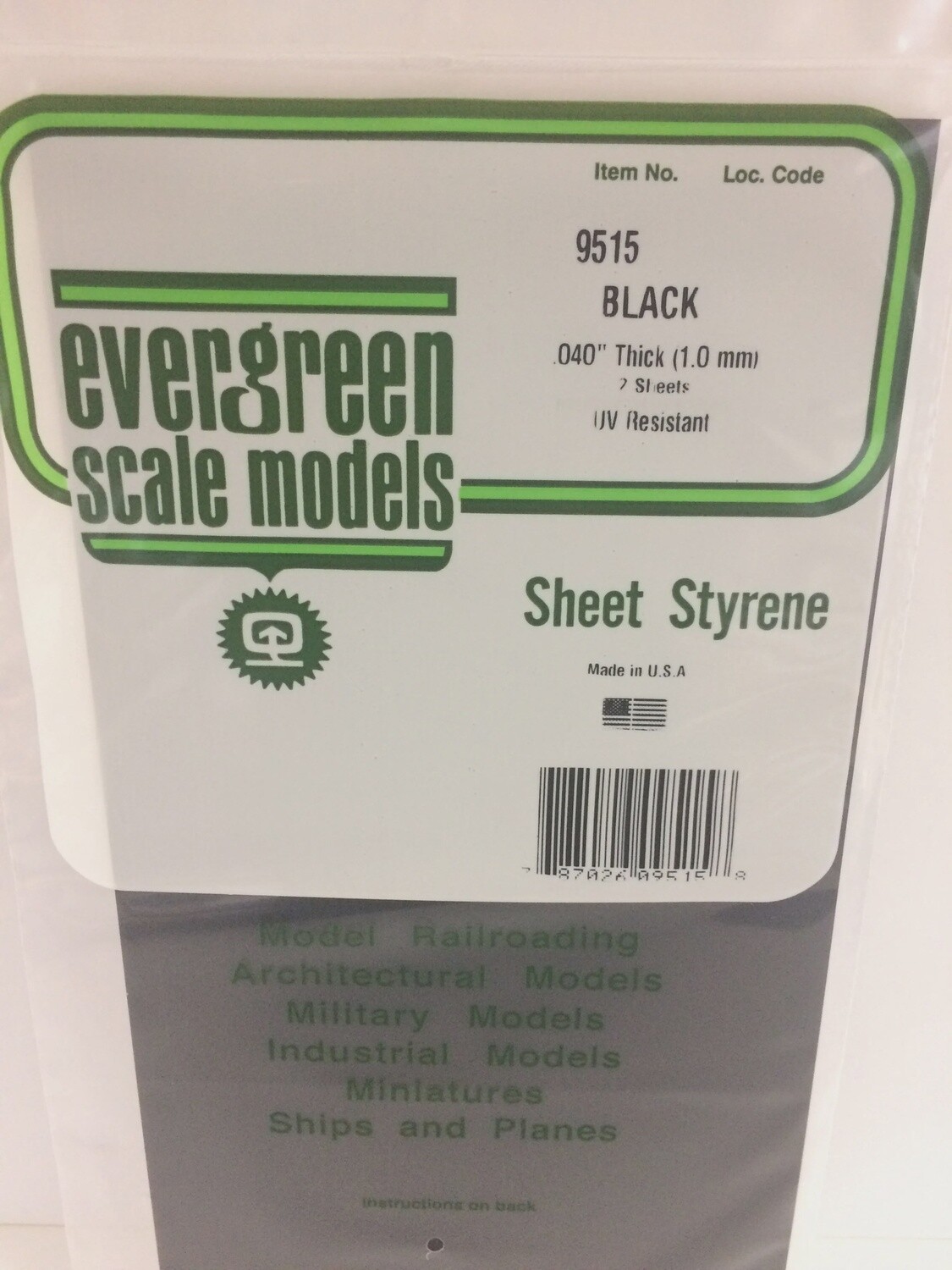 9515 - PLAIN OPAQUE BLACK POLYSTYRENE SHEET